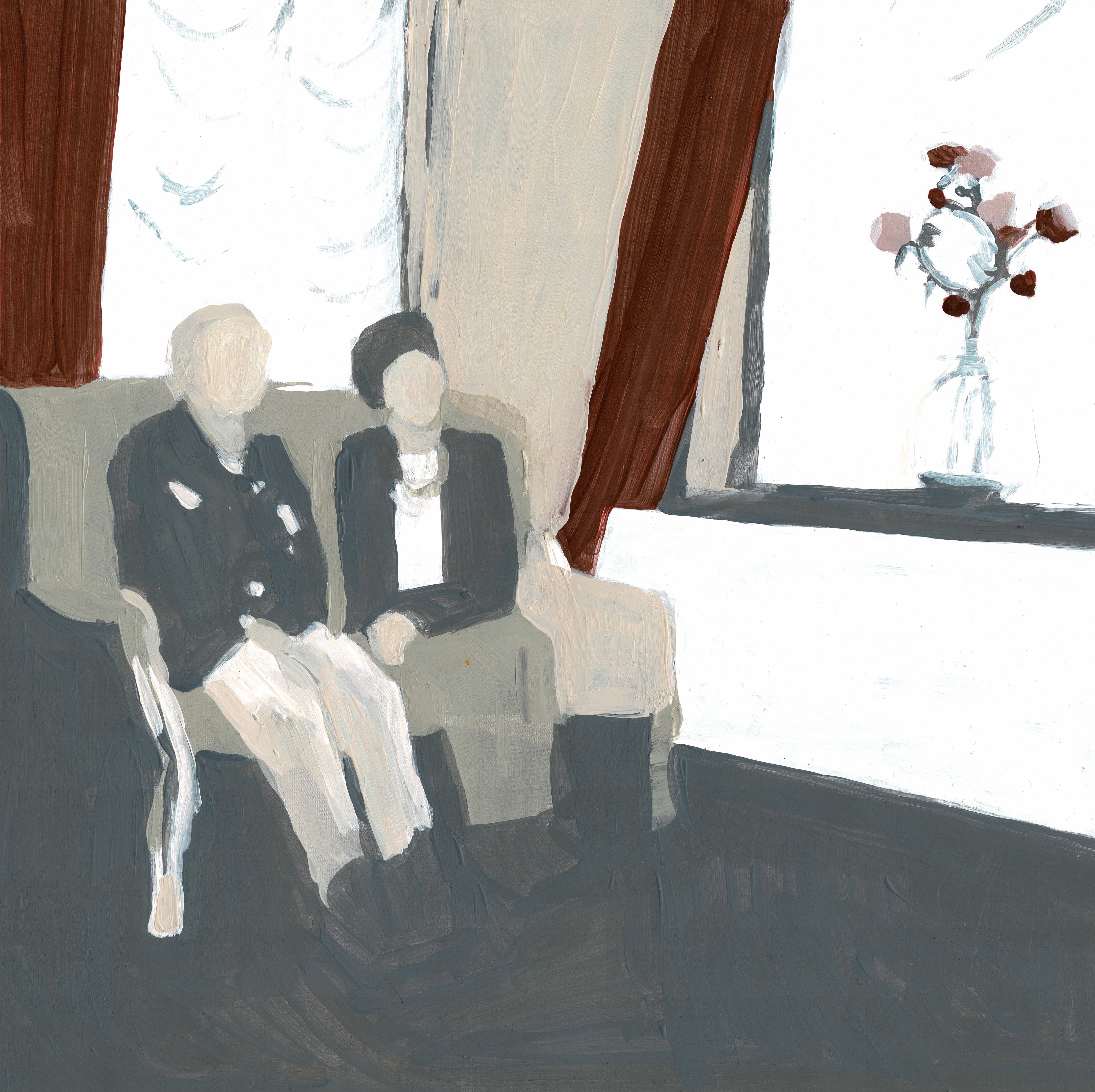 Old couple on coach